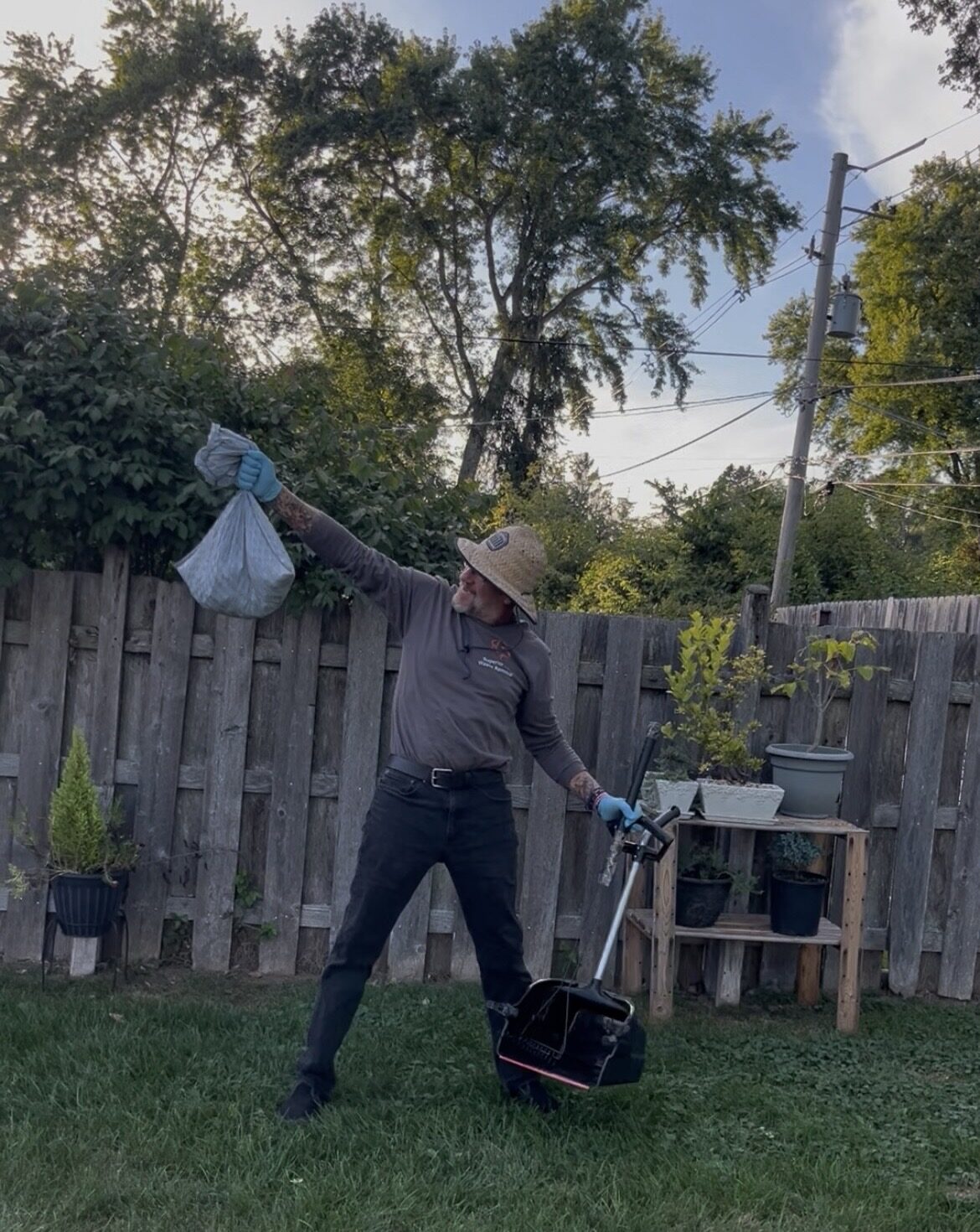 Action shot — cleanup in progress